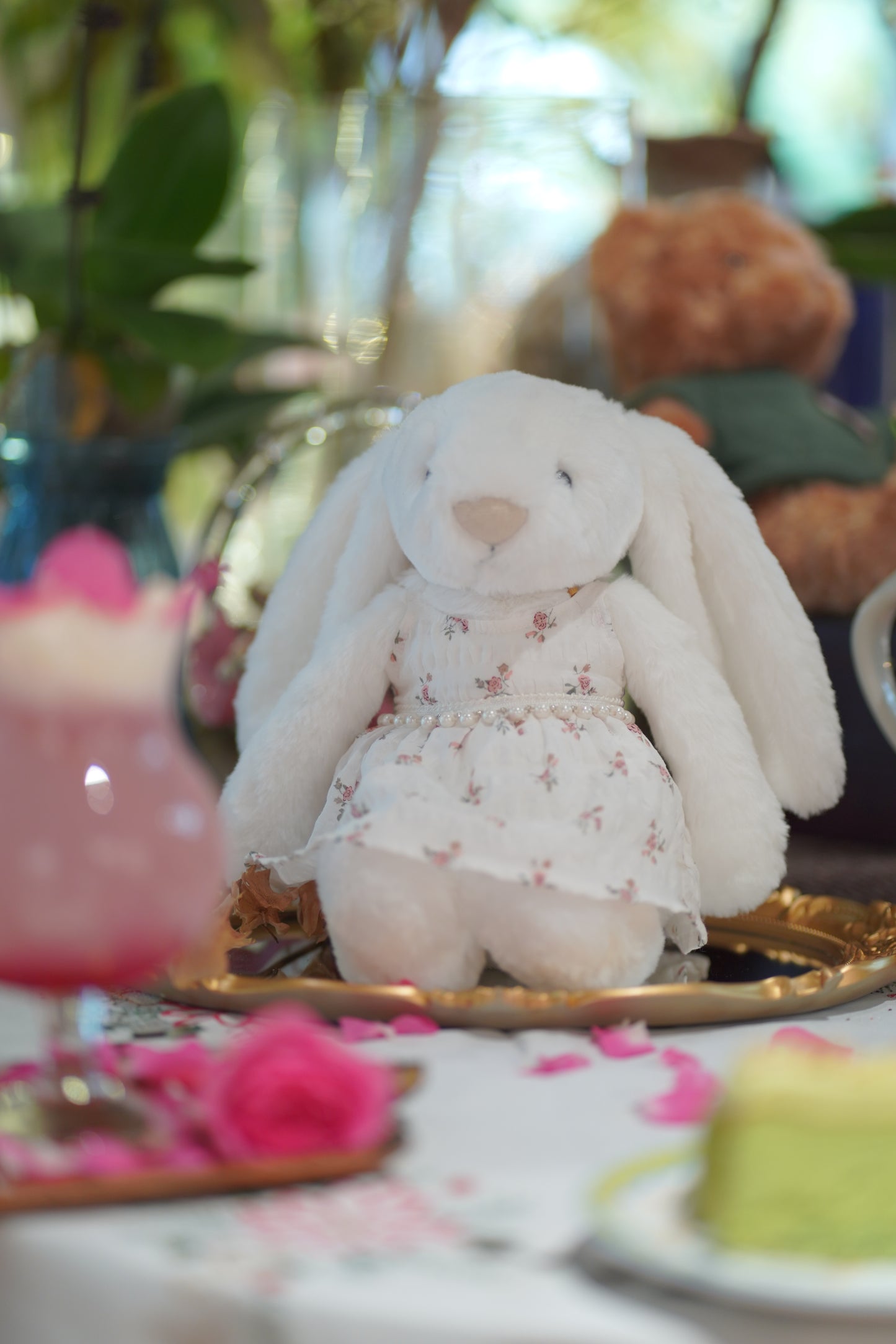 Floral and Pearl Doll Dress