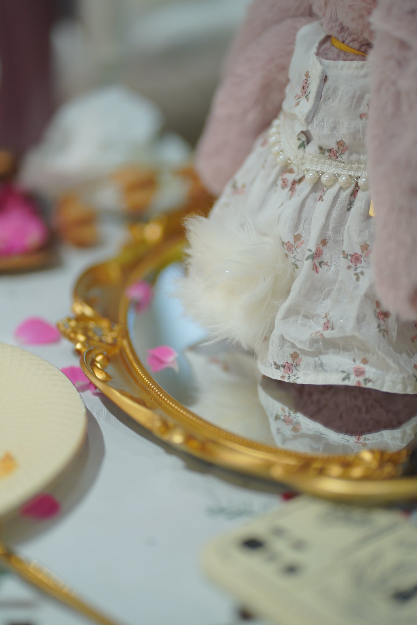 Floral and Pearl Doll Dress