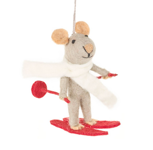 Handmade Felt Marcel the Mouse Hanging Decoration