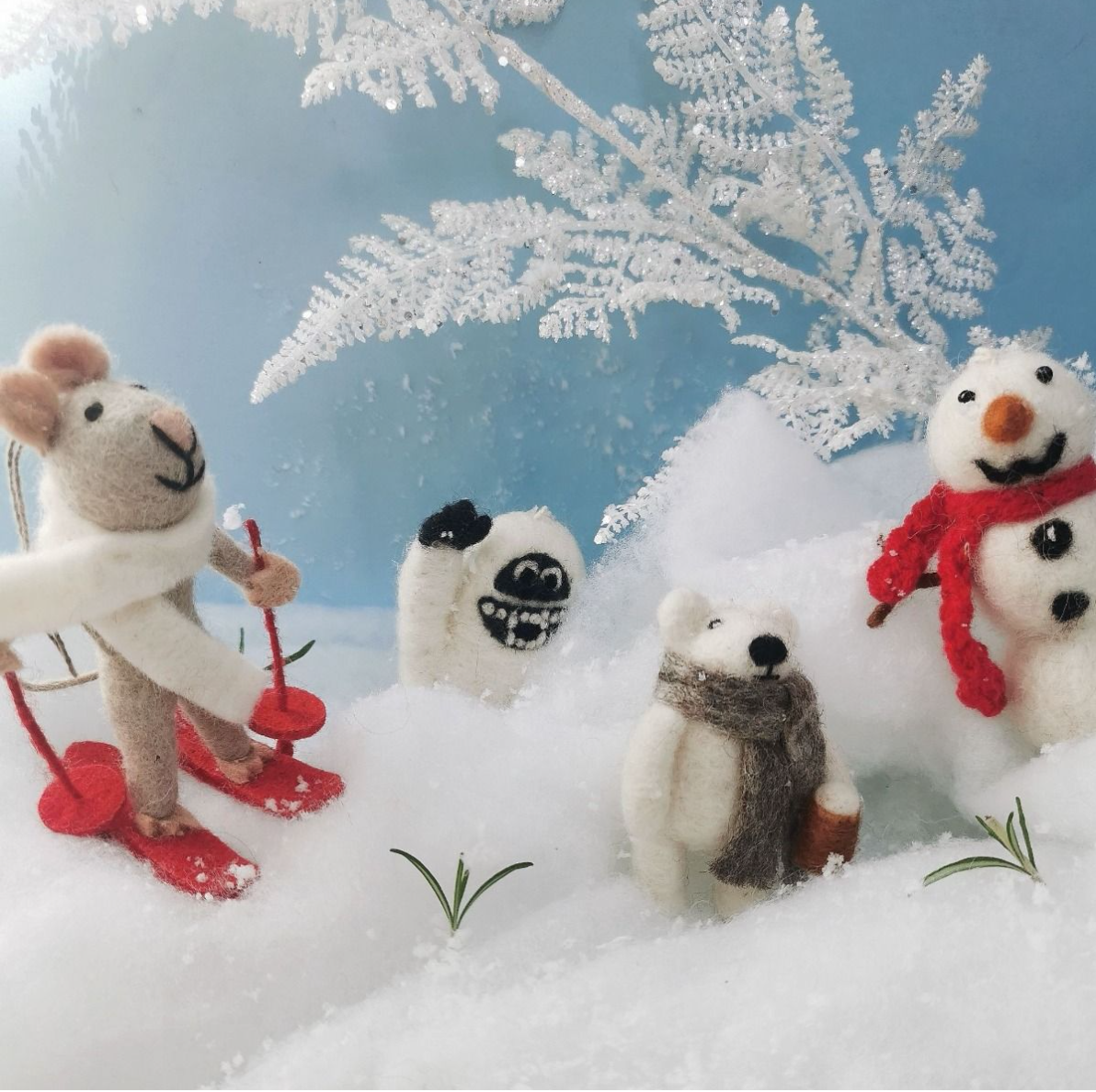 Handmade Felt Marcel the Mouse Hanging Decoration