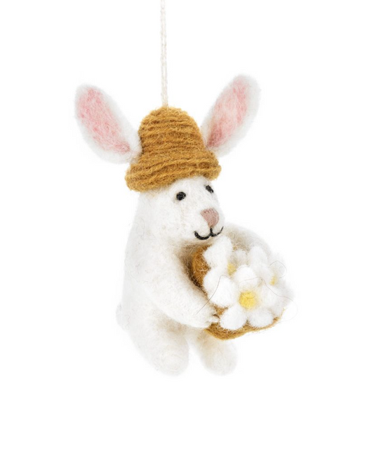 Handmade Felt Darcy Bunny Hanging Decoration