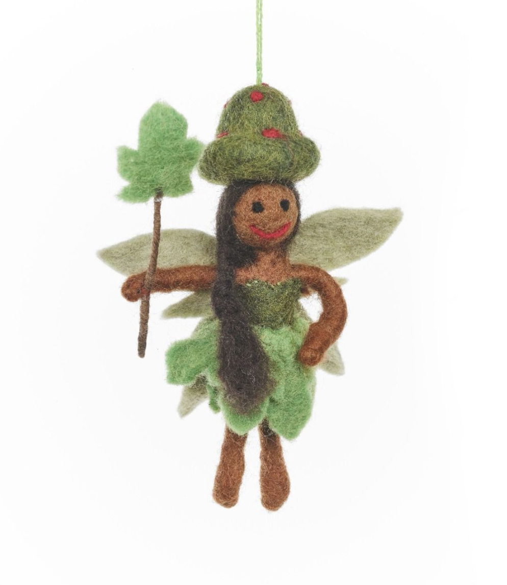 Handmade Felt Sage the Forest Fairy Hanging Decoration