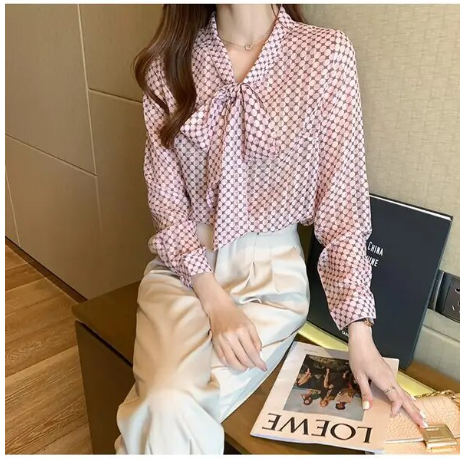 Elegant Polka Dot Bow Shirt